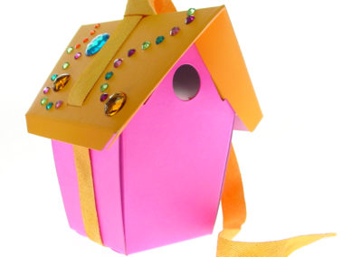 DIY pink birdhouse